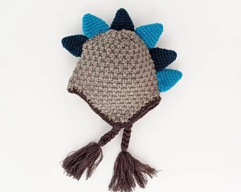 crocheted dinosaur hat knit hat baby shower gift kids crocheted hat Halloween costume handmade dragon hat