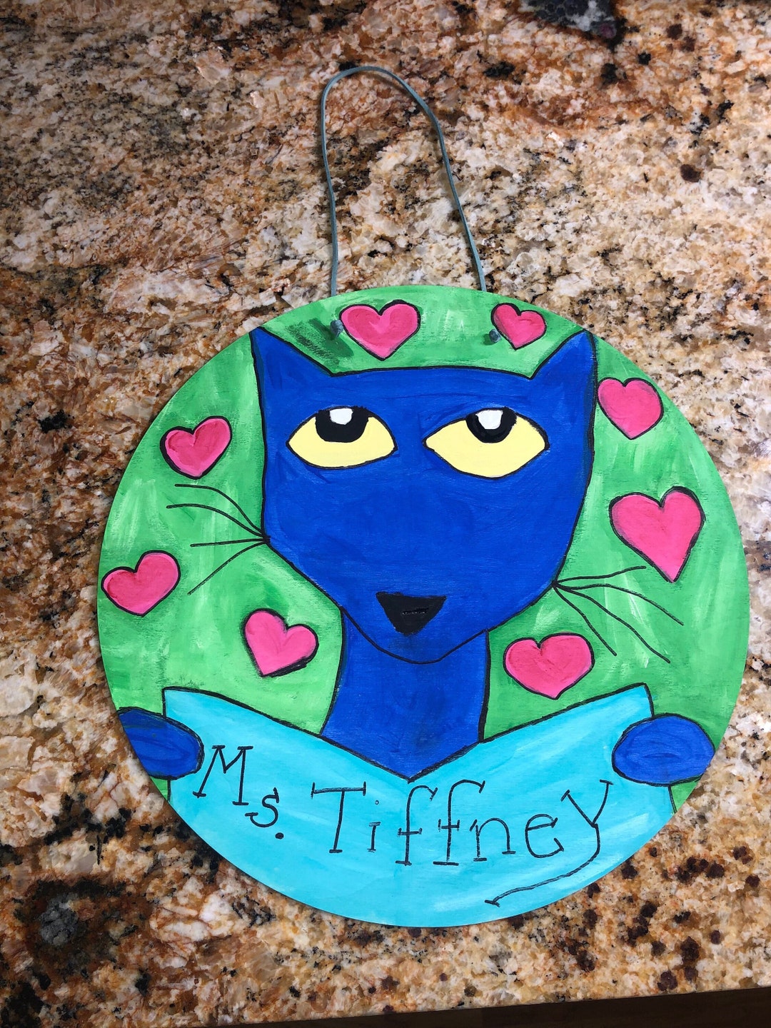 Pete the Cat Personalized Door Hanger Teacher Gift Librarian Etsy