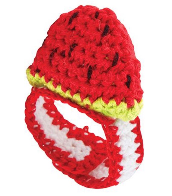 Crocheted Baby Rattle Wrist Rattle Watermelon Rattle Baby Shower Gift -   Canada