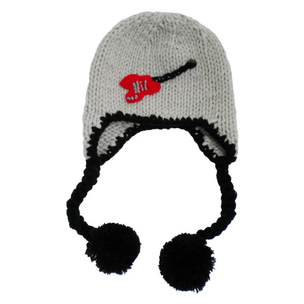 Rockstar knit beanie hat baby shower gift kids crocheted hat Halloween costume guitar hat