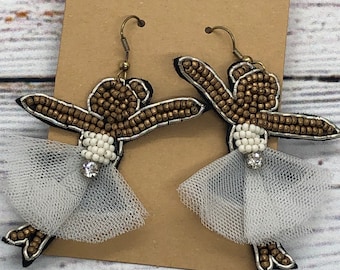 Ballerina earrings /  dancer earrings / spring earrings / summer earrings