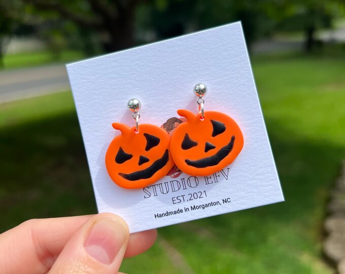 Jack o’lantern Earrings, Halloween Earrings, Pumpkin Earrings, Carved Pumpkins, Halloween Jewelry