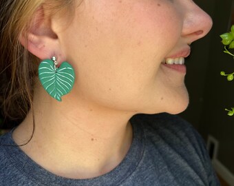Philodendron Earrings, Plant Lover, Plant Earrings, Plant mom, plant parent, lightweight earrings