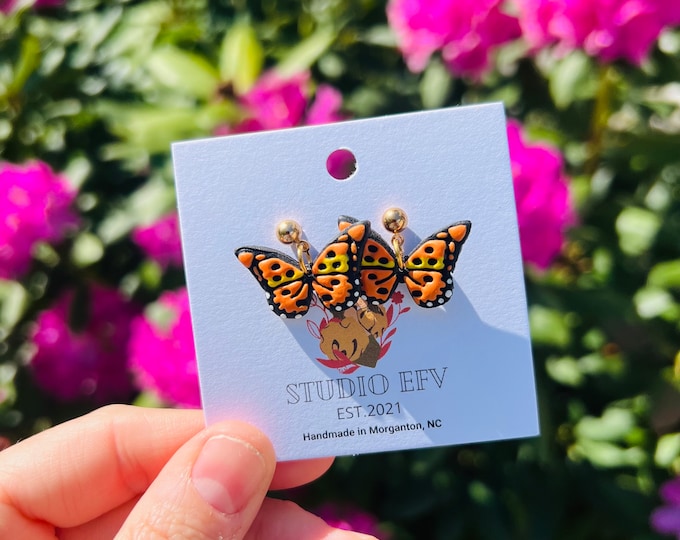 Butterfly Clay Earrings, Spring Earrings, Butterfly Earrings