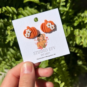 Pumpkin Clay Earrings, Pumpkin Studs, Halloween Earrings, Fall Earrings, Handmade Earrings