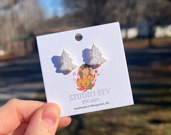 Christmas Earrings, Christmas Clay Earrings, Christmas Tree Earrings, Christmas Studs