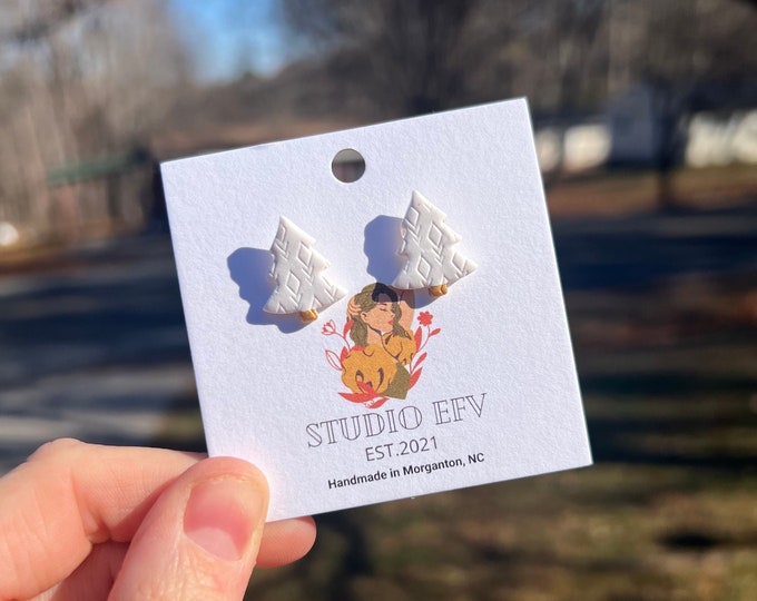 Christmas Earrings, Christmas Clay Earrings, Christmas Tree Earrings, Christmas Studs