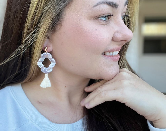 Dangle Earrings, Tassel Earrings, Winter Earrings, Crystal Earrings