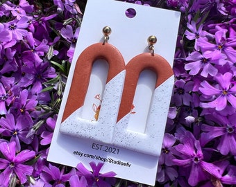 Terracotta Earrings, Modern Earrings, Minimalist Earrings, Handmade Gifts, Lightweight Earrings, Wedding Earrings