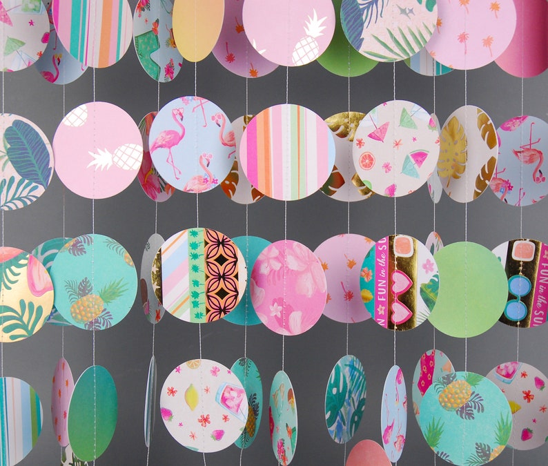 10f Tropical Paper Garlands Hibiscus Flowers Hawaiian Etsy