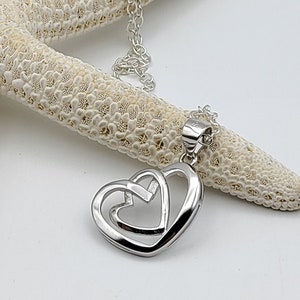 Double heart pendant necklace, Minimalist jewellery, Gift for mum, Girlfriend gift, Eternal love, 925 Sterling silver, Australian made