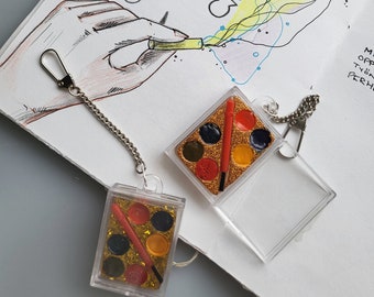 Paleta de acuarelas portátil, mini set de pintura Mijello Mission, muestras, set de viaje - llavero