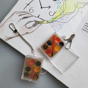 Paleta de acuarela portátil, juego de minipintura de lata, muestras de Mijello Mission, juego de viaje, llavero