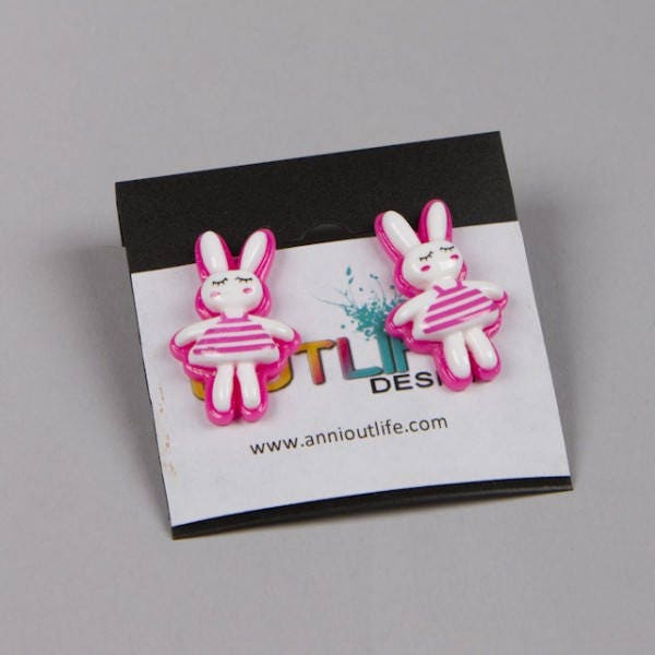 Bunny earings, sailor bunny, funny earings, earings cartoon, pin up, kawaii