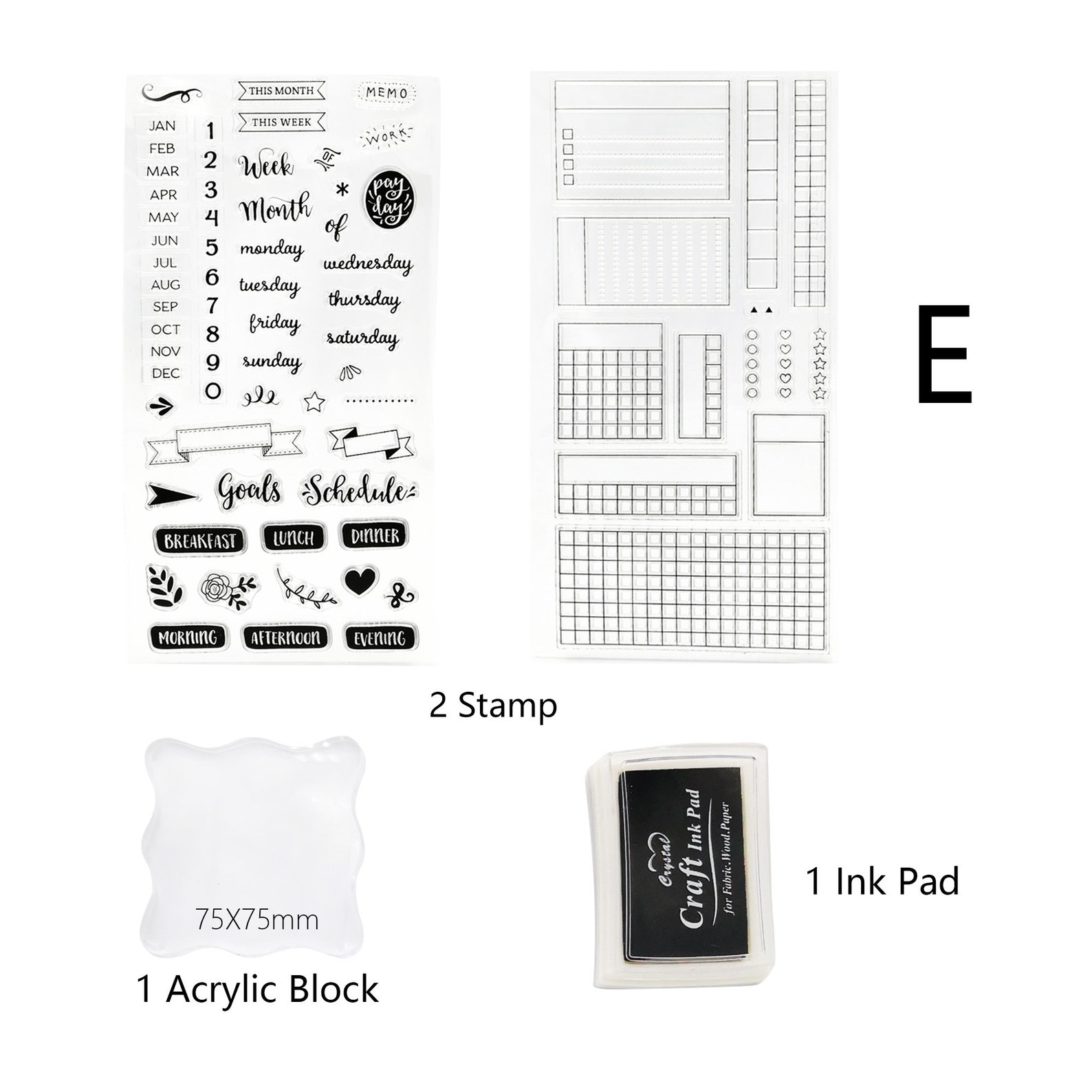 Clear Stamps Planner Journal Stamps Monthly With Weeks and Etsy