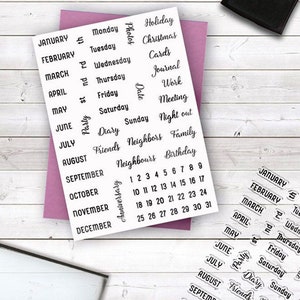 Monatlich mit Wochen und Daten Clear Stempel Set, To Do List Stempel, Planer Clear Stempel, Bullet Journal Stempel für Craft Scrapbooking Dekoration