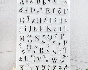 Alphabet Clear Rubber Stamps,Capital letter Transparent Stamp,Lowercase Stamp,Planner Journal Stamp,Art letter Transparent Clear Stamps