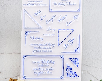 Frame Clear Transparent Stamp,Border Clear Stamps,Cling Photopolymer Stamps,Planner journal Rubber Stamp,Craft Scrapbooking Decoration