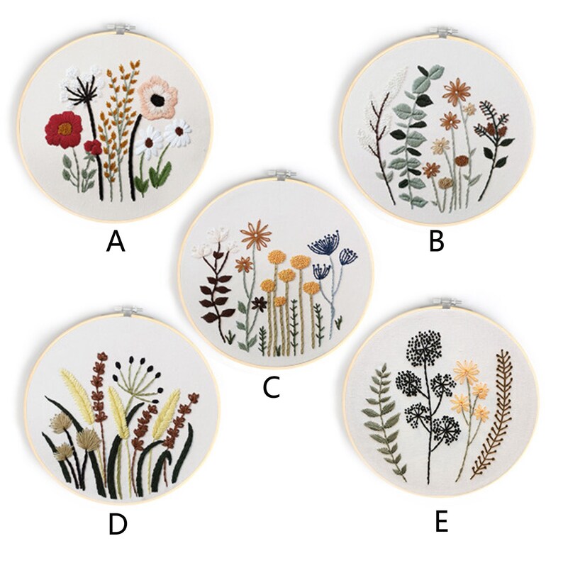 Easy Embroidery Kit for Beginner Flowerdiy Gift Embroidery Etsy
