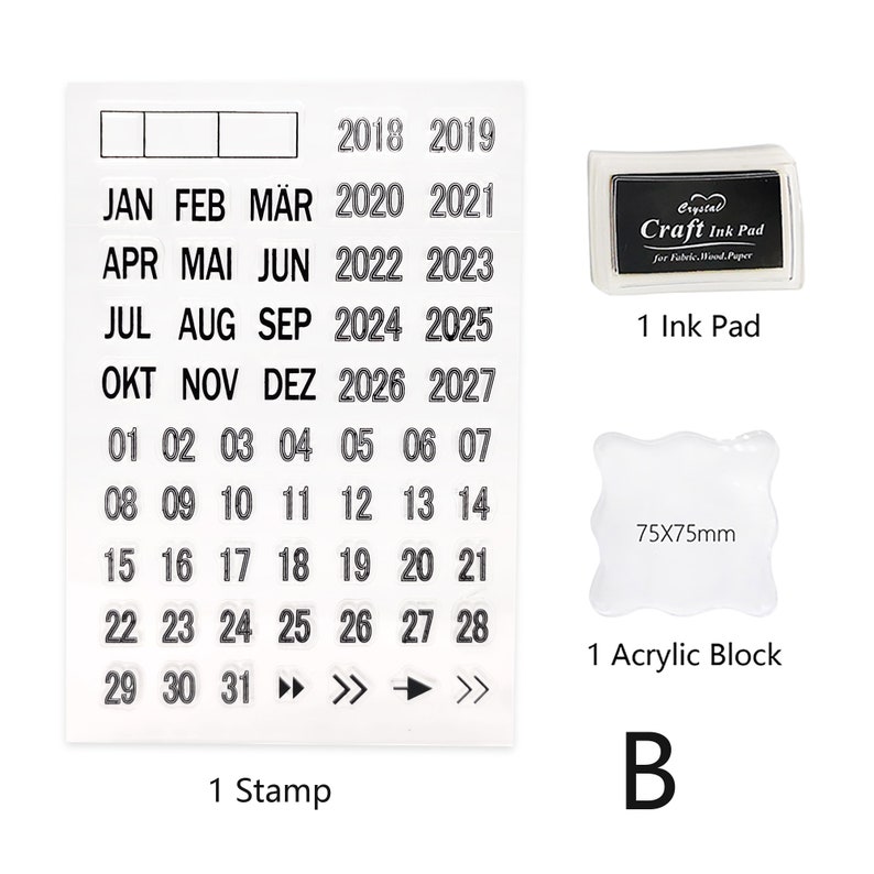 Kalender-Journal-Stempel klar transparent Stempel Monate des  Etsy