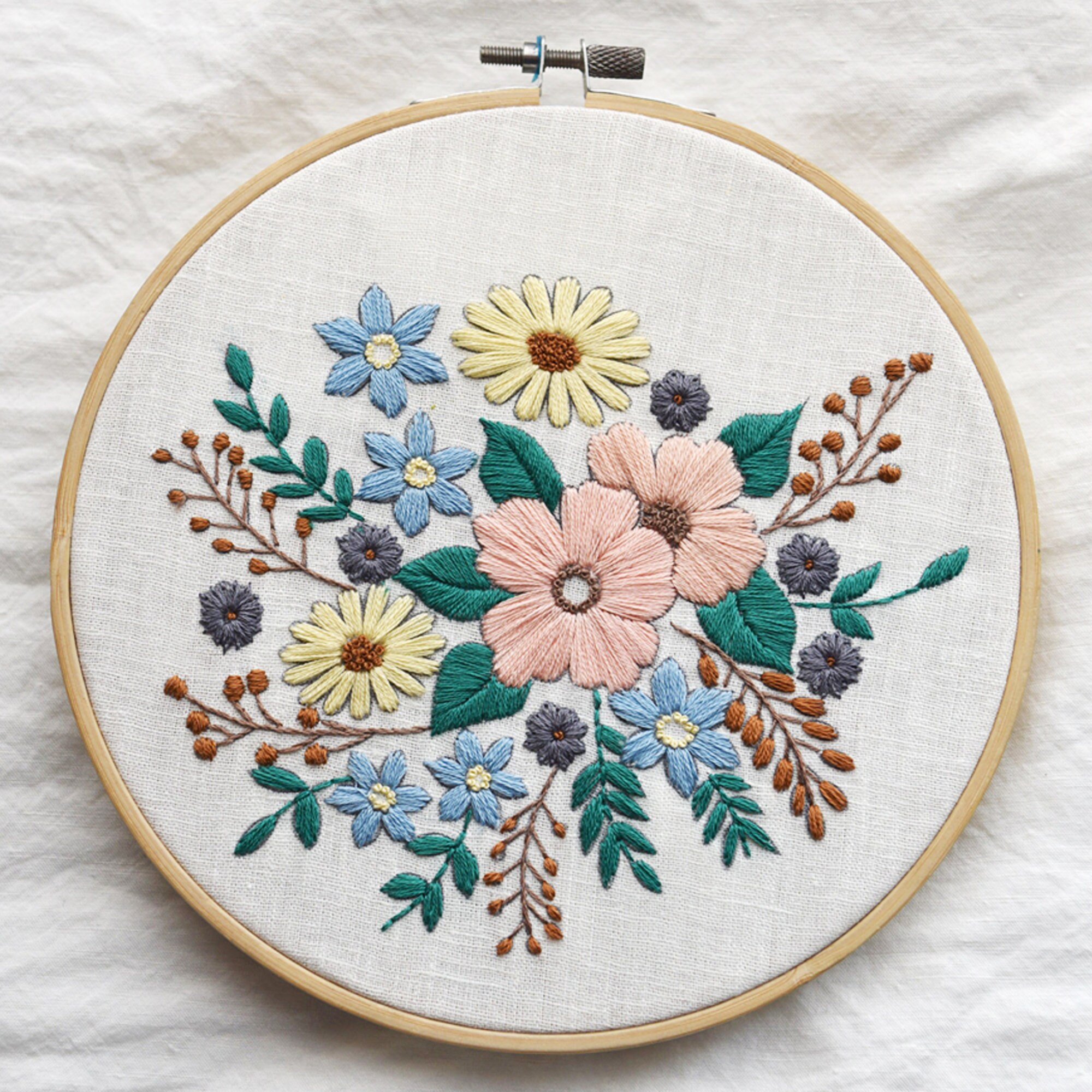 DIY Embroidery Kit BeginnerModern Hand Embroidery Full Etsy