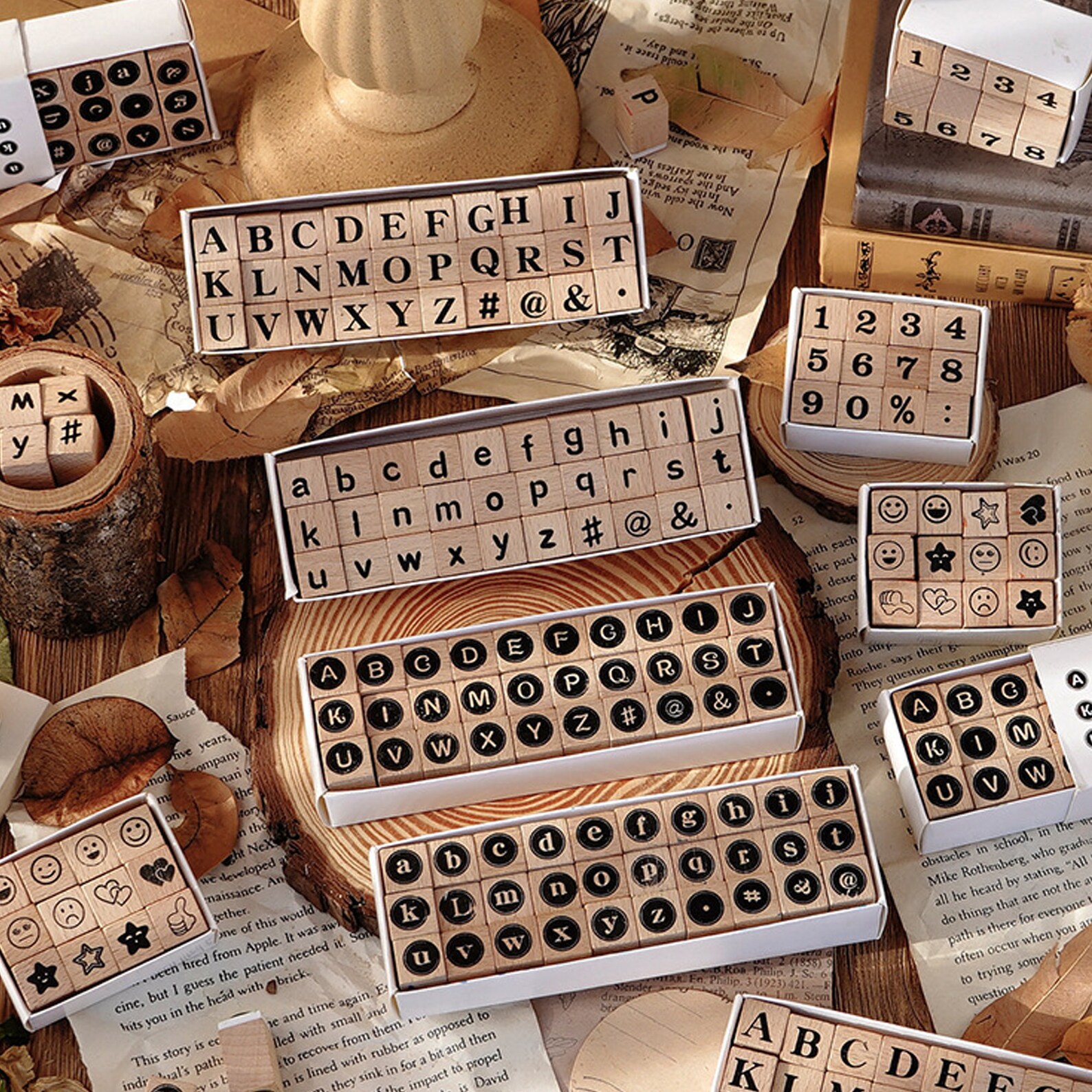 Wooden Alphabet Stamps Setnumber Stamp Set for Planner Diary Etsy