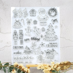 Clear Christmas Stamps,Christmas Tree Decoration Hanging Stamps,Planner Bullet Journal,Christmas clear stamp,DIY Xmas Card Making Scrapbook