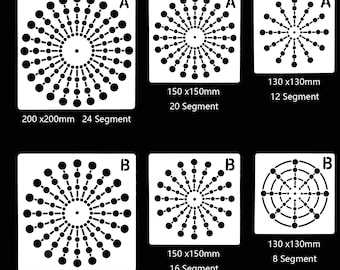 6 Pcs Mandala Dotting Template,Mandala Stencils,Mandala Dotting,Painting Stencils Tool