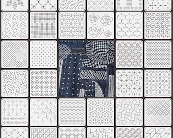 Sashiko embroidery pattern,Sashiko Stencils,Sashiko Templates,Quilting Stencils,DIY Gift