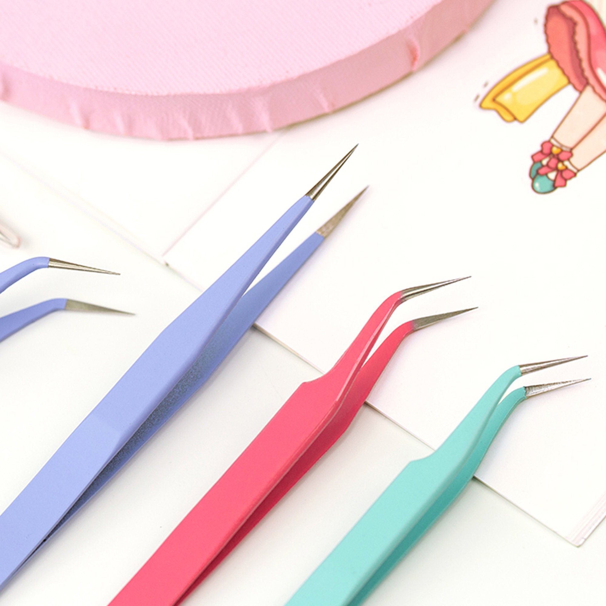 Colorful Bent Sticker Tweezers