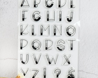 Alphabet  journal stamp,Alphabet Rubber Stamp,Symbols Clear Transparent Stamp,Upper Case Stamp,Planner Journal Accessories