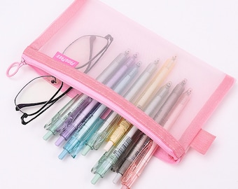 Clear Mesh Zipper Pouch,Transparent Organdy Envelope Bag for Documents,Invitations,Gift Cards,Customizable Packaging Solution