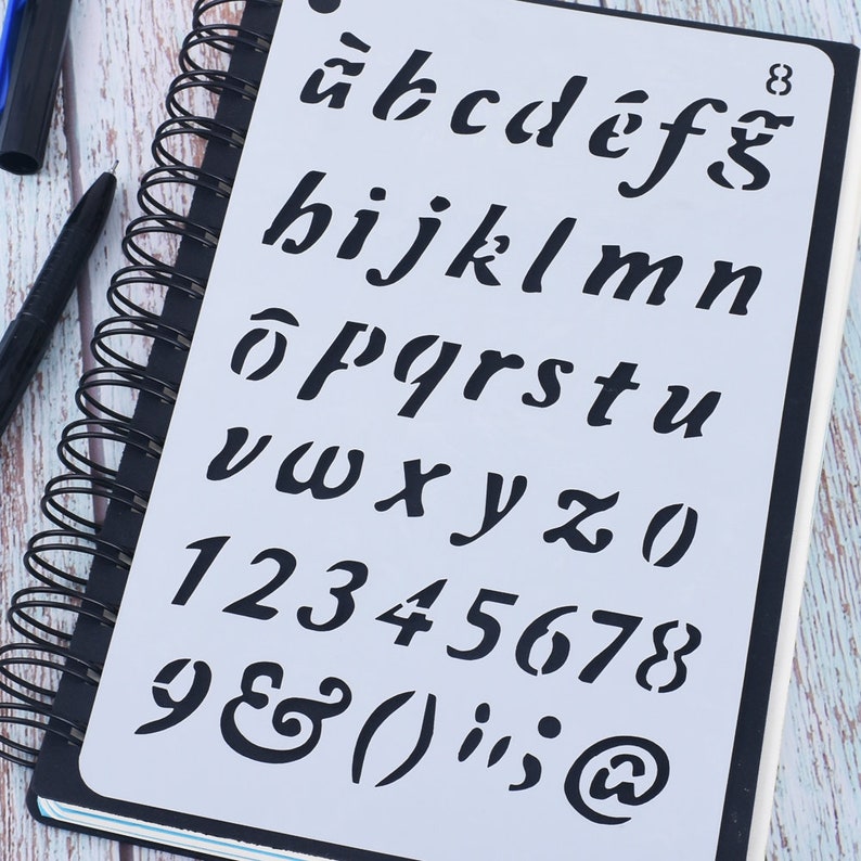 12 Pc Journal StencilLetter Stencil SetNumber Stencil Etsy