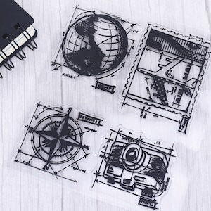 Rubber Stamp,Clear Transparent Stamp,Scrapbooking stamp,Planner stamp,AirMail Clear Stamp Set