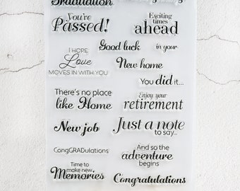Happy Graduation Clear stamps,Planner Journal Stamps,Good Luck Rubber Stamp,New Home Stamp,Craft Scrapbooking Decoration