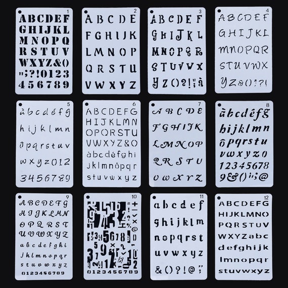 Journal,Letters,Calligraphy,Handwriting 12 Pc Journal Stencil,Letter