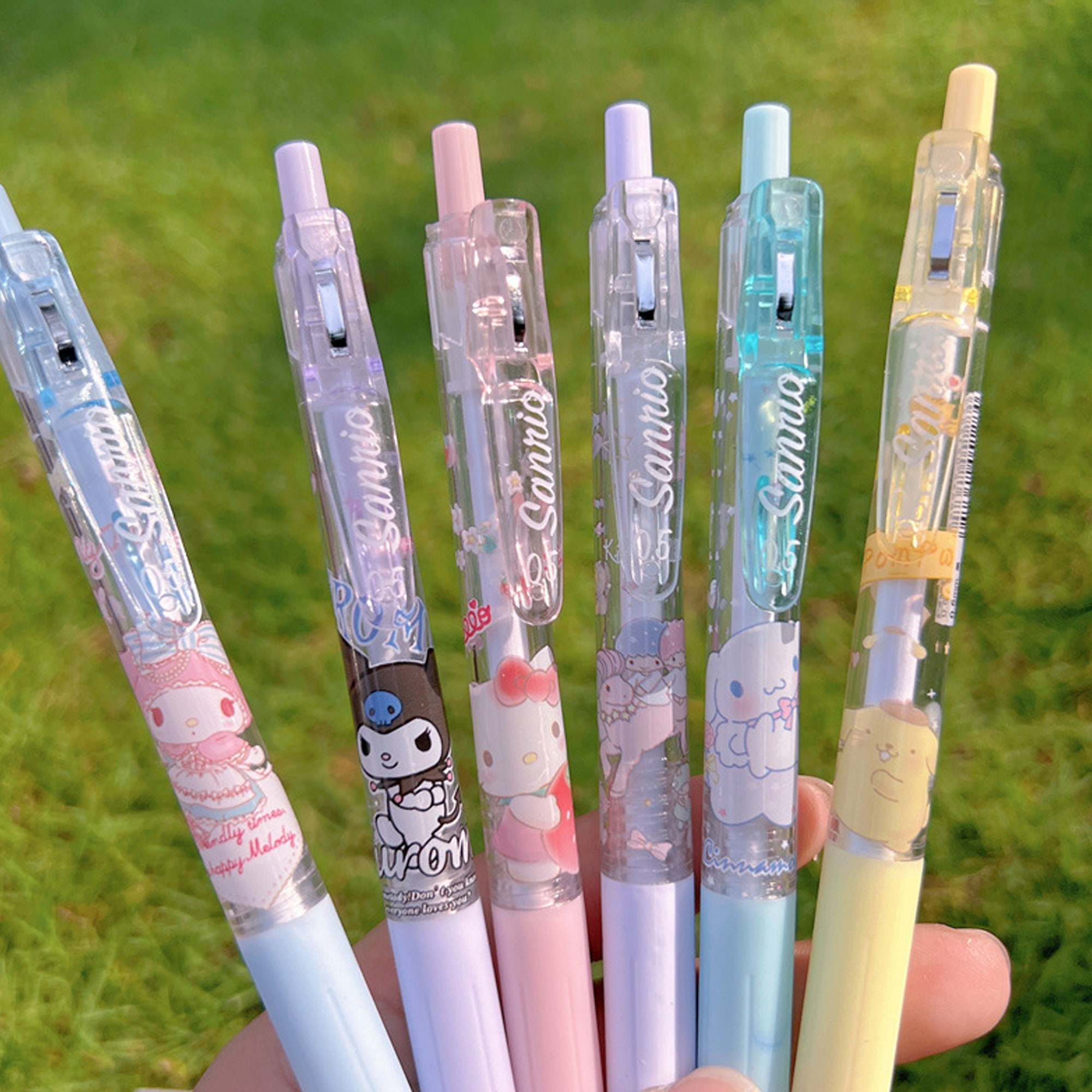 WIN-MARKET Lot de 8 stylos à encre gel motif panda mignon kawaii noir stylo  à bille à encre gel stylo à encre gel cadeau fête fournitures scolaires  fournitures de bureau : 