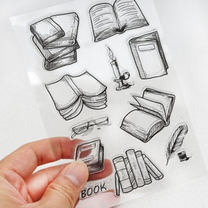 Book Clear Transparent Stamp,Clear Book Stamps,Planner journal Rubber Stamp,Book,Craft Scrapbooking Decoration