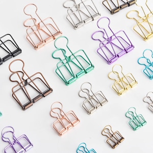 Colorful Metal Binder Clips,10Pcs,Assorted Sizes,Strong Hold for Office, School, Crafting - Bulk Pack, Vibrant Stationery Supplies,