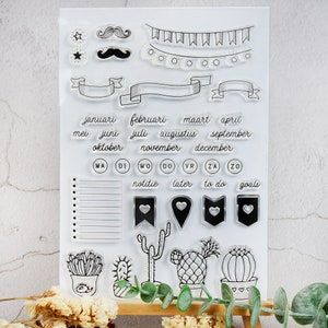 Planer Monatsstempel, Bullet Journal Clear Stamps, Planer klar transparent Stempel, Travelers Notebook Clear Stamps
