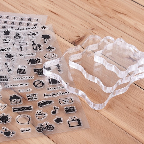 Acrylic Block for Clear Stamp,transparent Stamp Block,acrylic Mounting  Block,clear Transparent Stamp,grip Block 