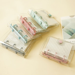 3 Ring Transparent  Binder Planner,Mini binder Planner Cover,Refilled planner,PVC Kawaii Binder,Back to school Supplies,Candy Color Binder