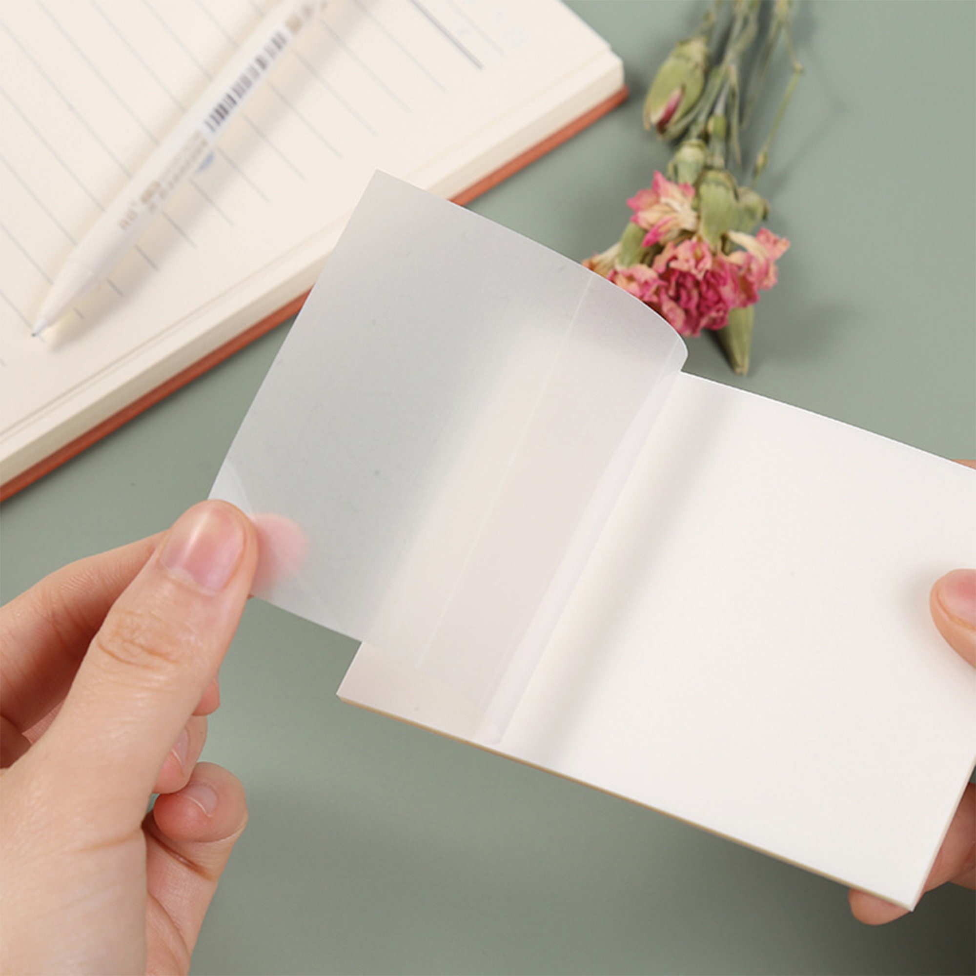 Transparent Sticky Notes 75*75mm, 200pcs Self-stick Note Pads