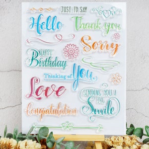 Happy Birthday Clear Rubber Stamp,Transparent Clear Stamp Set,rubber stamps,Inspiration Words,for card making,scrapbooking