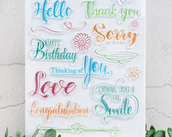 Happy Birthday Clear Rubber Stamp,Transparent Clear Stamp Set,rubber stamps,Inspiration Words,for card making,scrapbooking