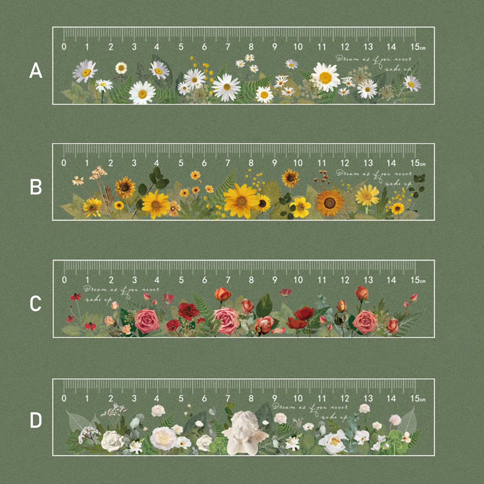 Rose Flower Ruler Drawing Flowers Ruler,transparent Acrylic Ruler,cute Ruler,kawaii ...
