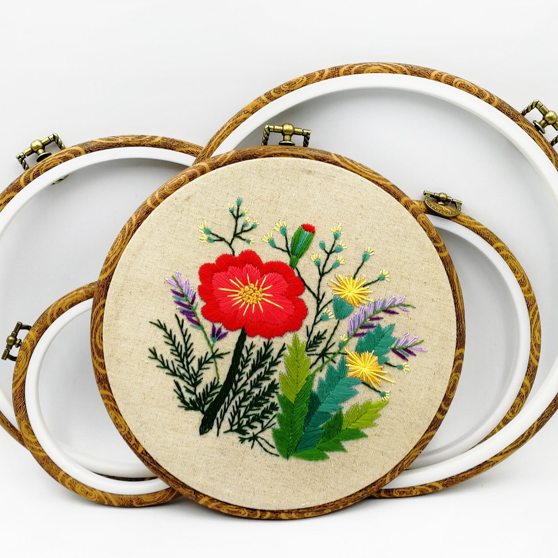 Embroidery Hoops Imitated Wood Embroidery Round Frame Plastic Etsy