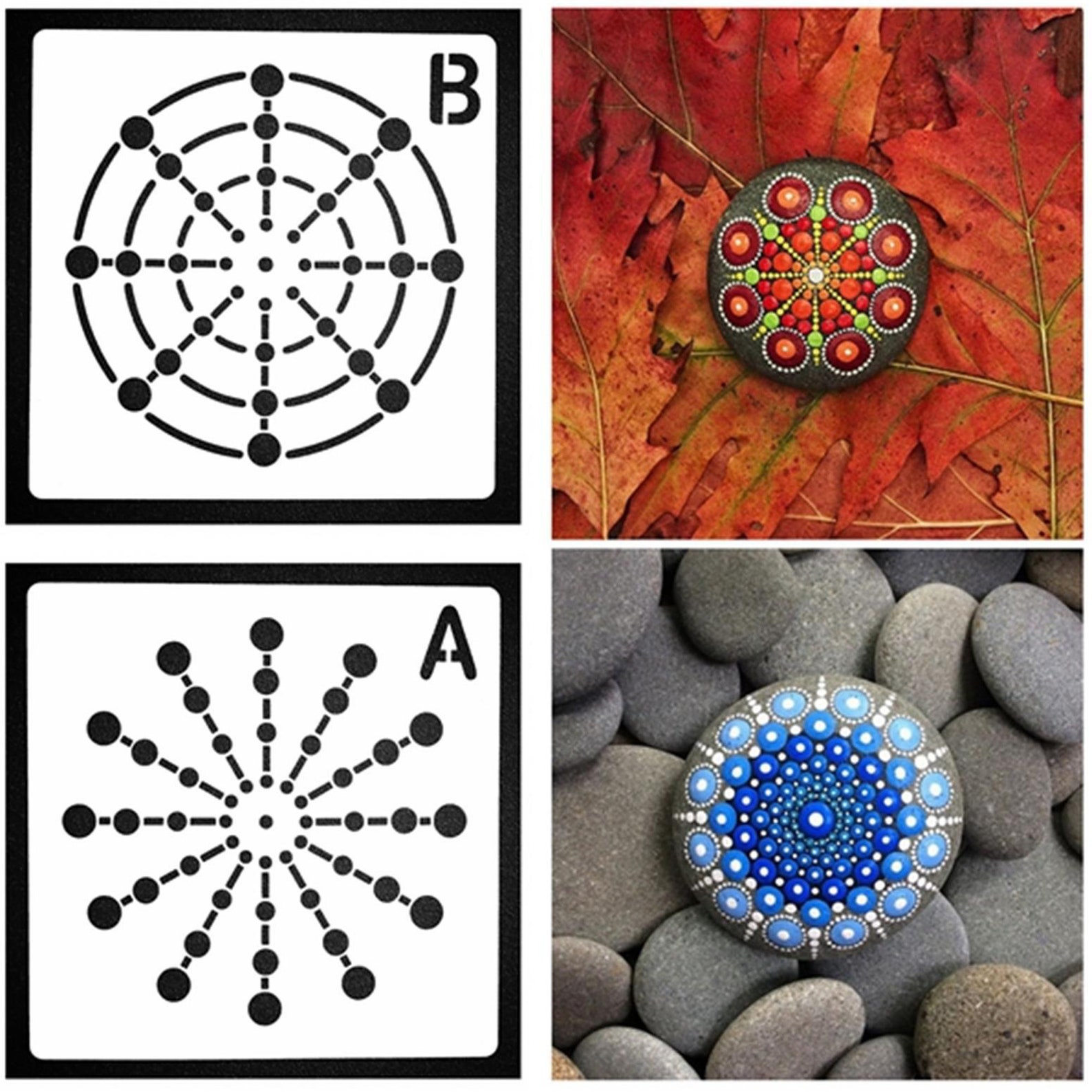 6 Pcs Mandala Dotting Templatemandala Stencilsmandala Etsy