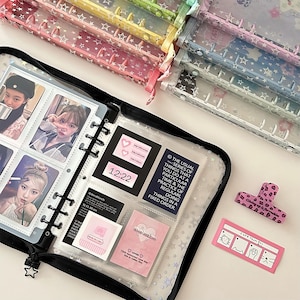 A5 Planner Binder,Zipper Flash Planner cover,Photo Album,6 ring binder,Transparent PVC Soft Cover,back to school supplies,Diary