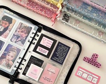 A5 Planner Binder,Zipper Flash Planner cover,Photo Album,6 ring binder,Transparent PVC Soft Cover,back to school supplies,Diary